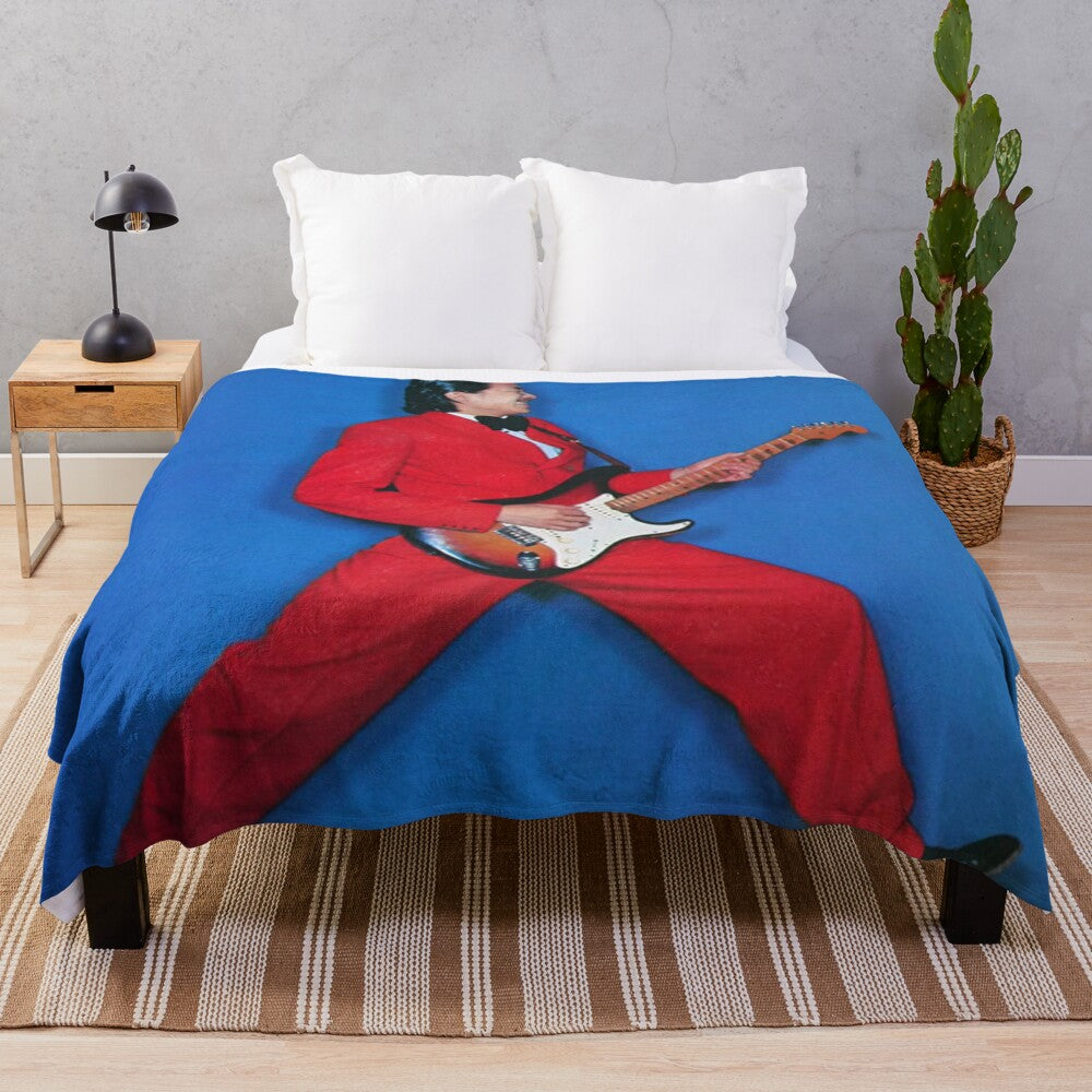 Plush blanket featuring colorful design inspired by MASAYOSHI TAKANAKA's album art