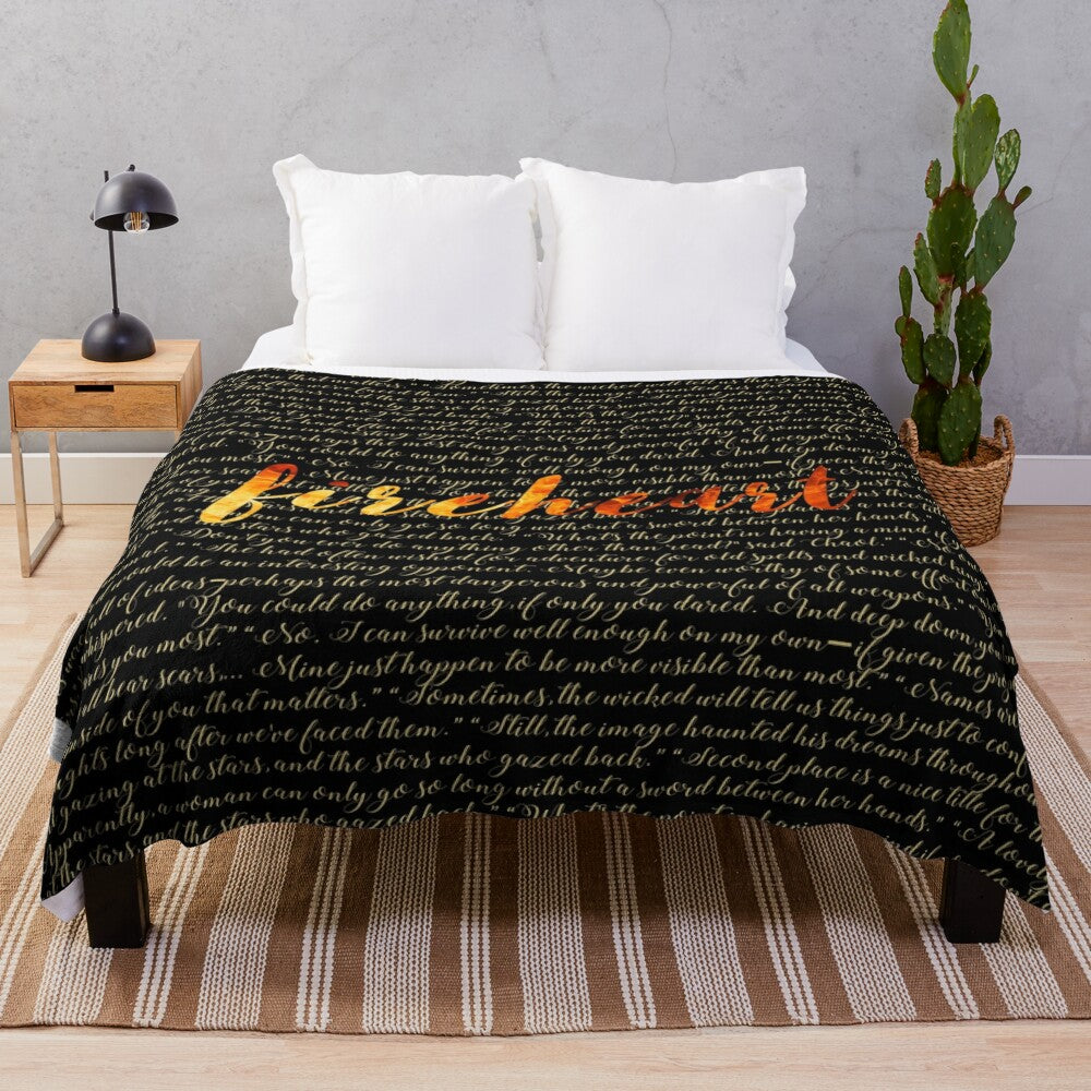 Fireheart-inspired plush blanket with fantasy design