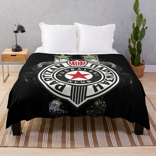 Partizan Beograd inspired plush blanket with team colors