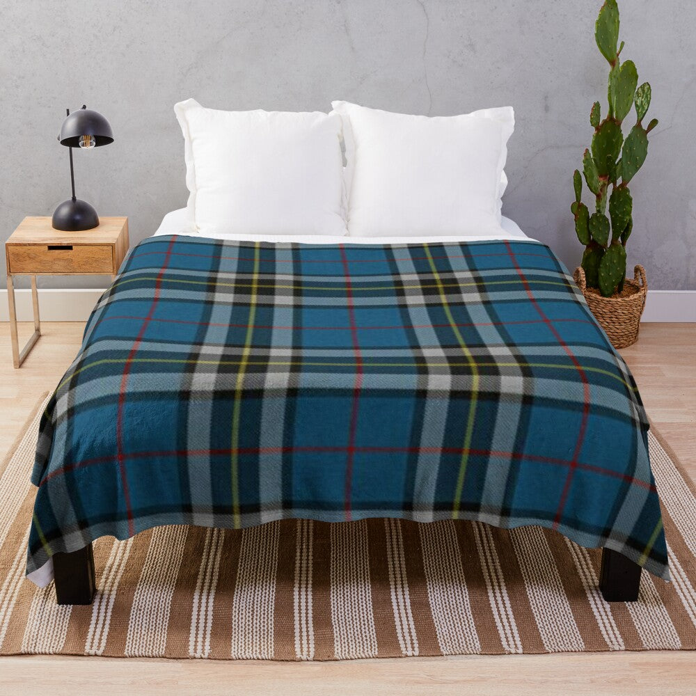 Clan Thomson tartan pattern plush blanket