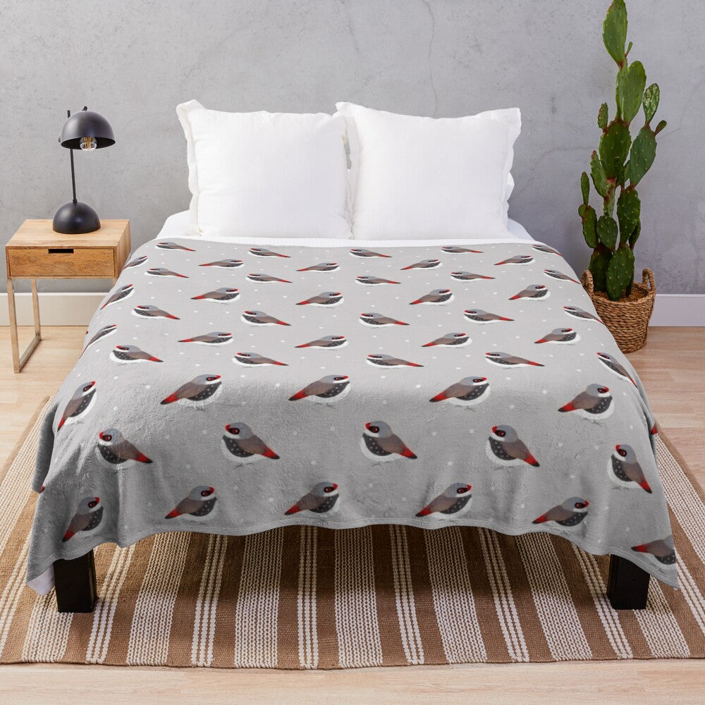 Soft and cuddly diamond firetail plush blanket