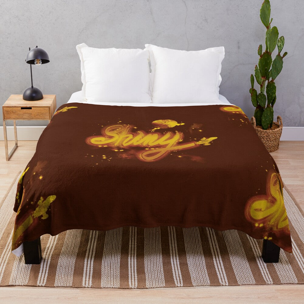 Shiny plush blanket featuring Firefly/Serenity inspired design