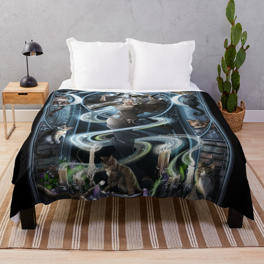 Plush blanket featuring the moon goddess Nyx from the House of Night series