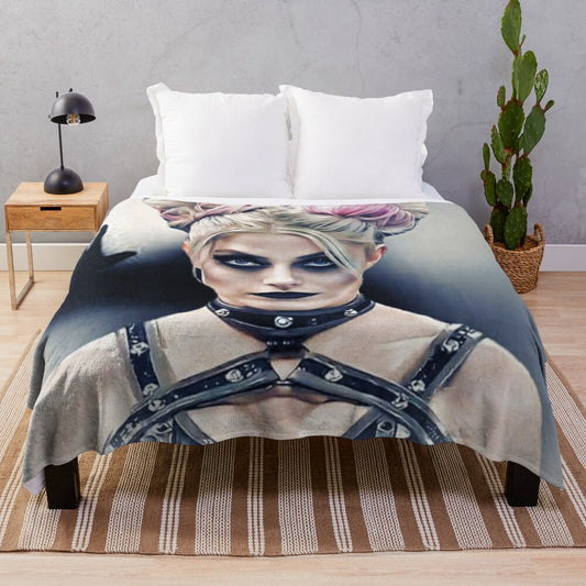 Plush blanket featuring a captivating evil stare design