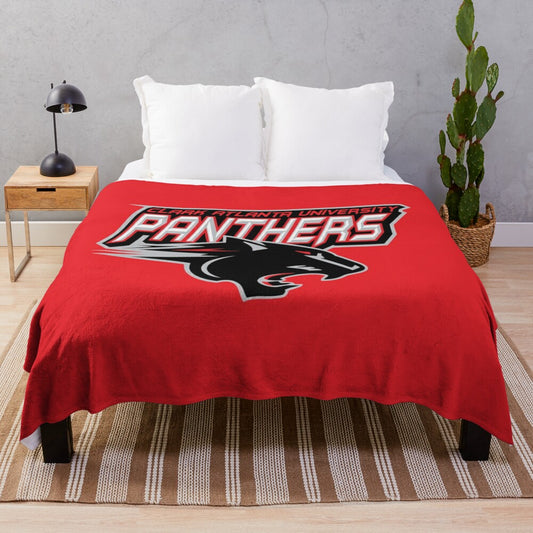 Clark Atlanta Panthers-inspired plush blanket with college logo