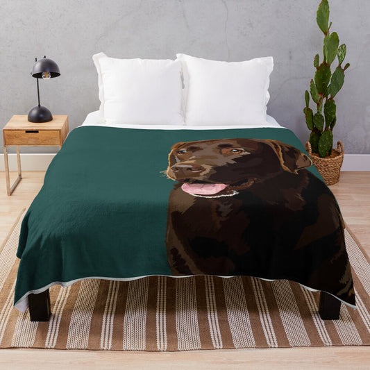 Soft and plush chocolate labrador retriever dog blanket