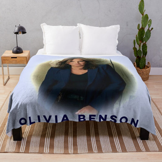 Olivia Benson Inspired Plush Blanket with Law & Order SVU Logo