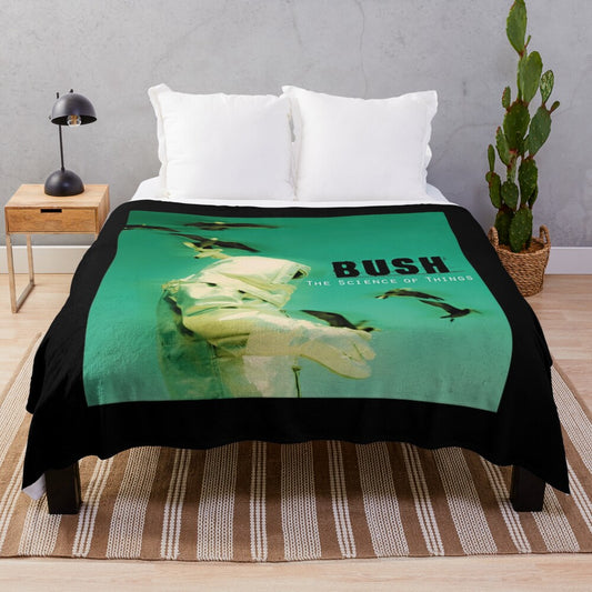 Plush blanket with alternative rock design