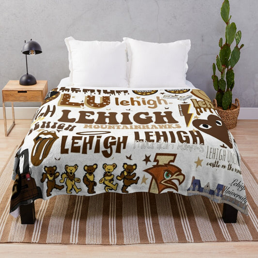 Soft and plush Lehigh University-themed throw blanket