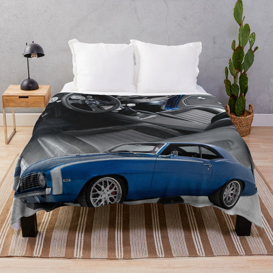 1969 Chevrolet Camaro inspired plush blanket