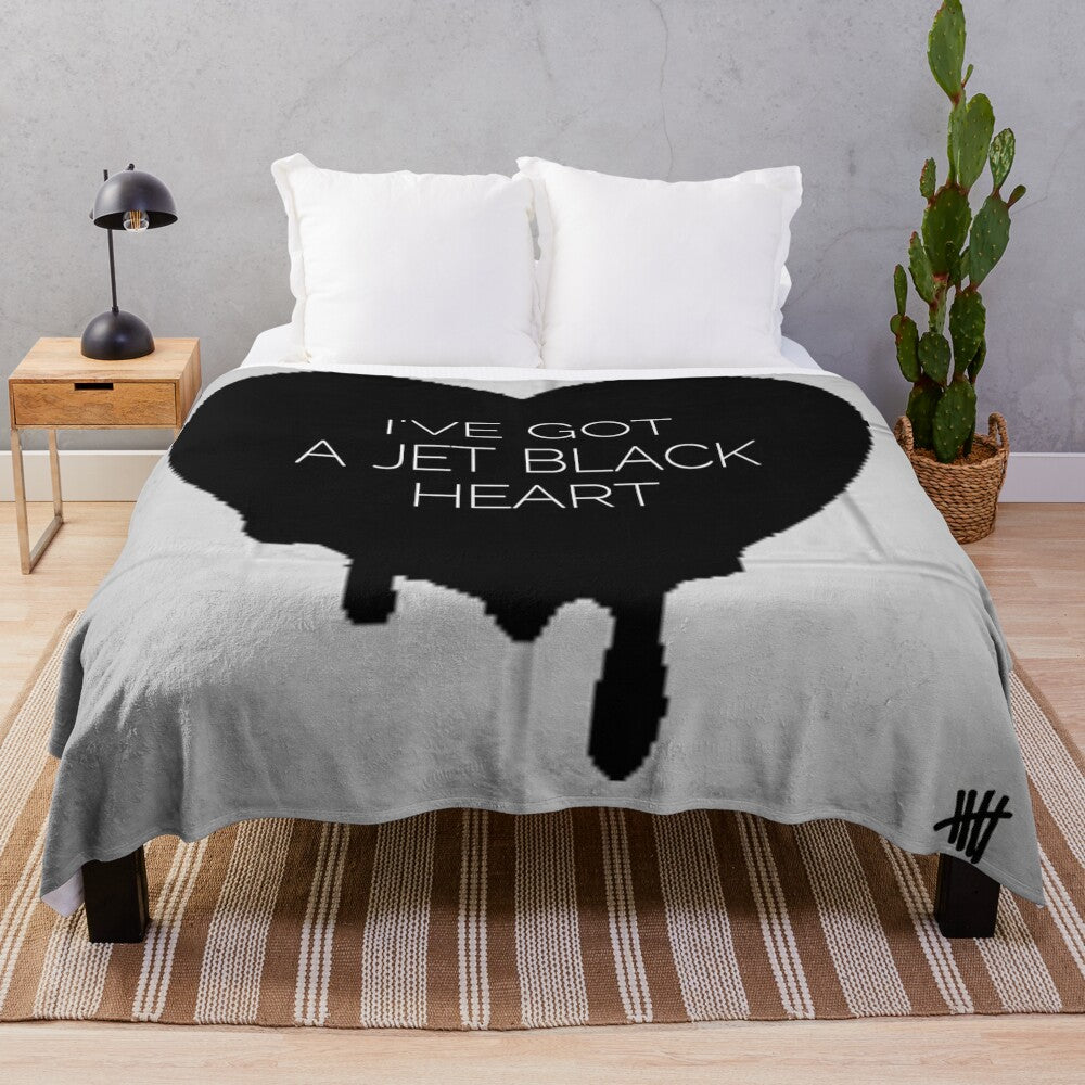 5 Seconds of Summer Jet Black Heart Plush Blanket