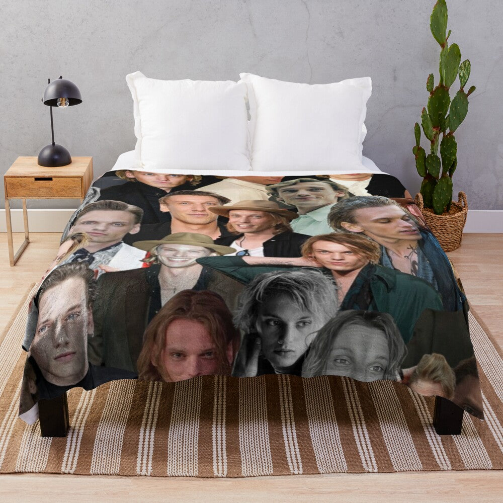 Jamie Campbell Bower photo collage plush blanket