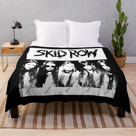 Skid Row inspired heavy metal plush blanket