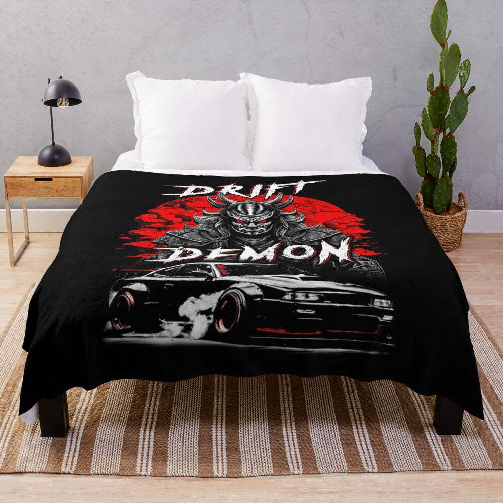 Drift Demon Samurai JDM Car Drifting Phonk Music Trash Gang Japan Style Plush Blanket