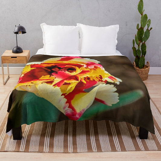 Soft and plush blanket with a beautiful life spiral and floral pattern design