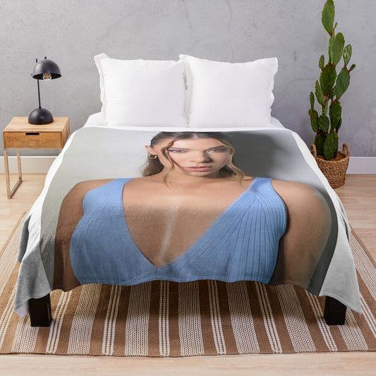 Hailee Steinfeld plush blanket, featuring actress in soft, cozy design