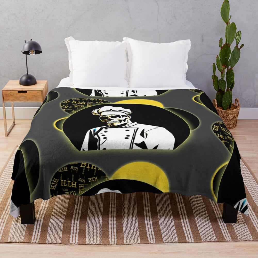 Badass Chef Plush Blanket with Skull Design