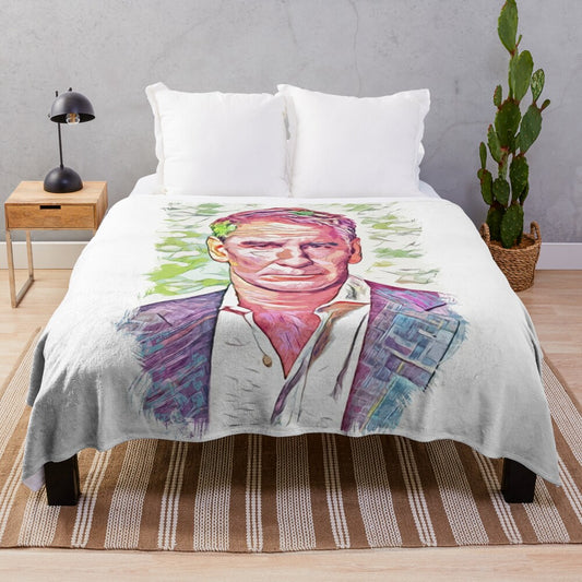 Abstract portrait plush blanket for home decor