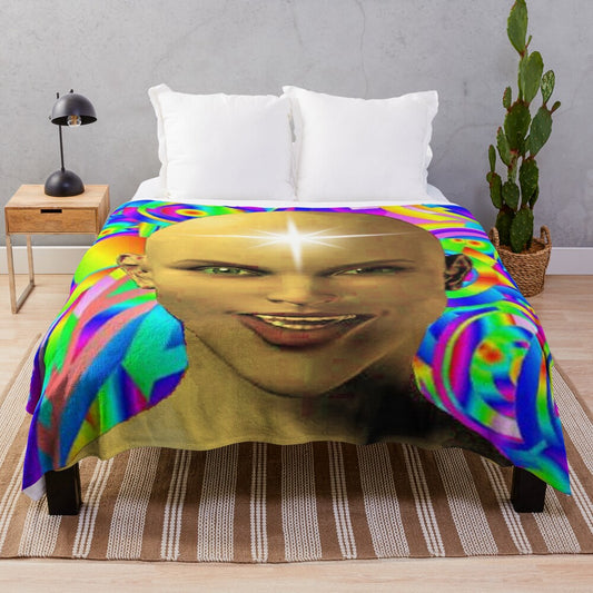 Colorful plush blanket with abstract fantasy pattern