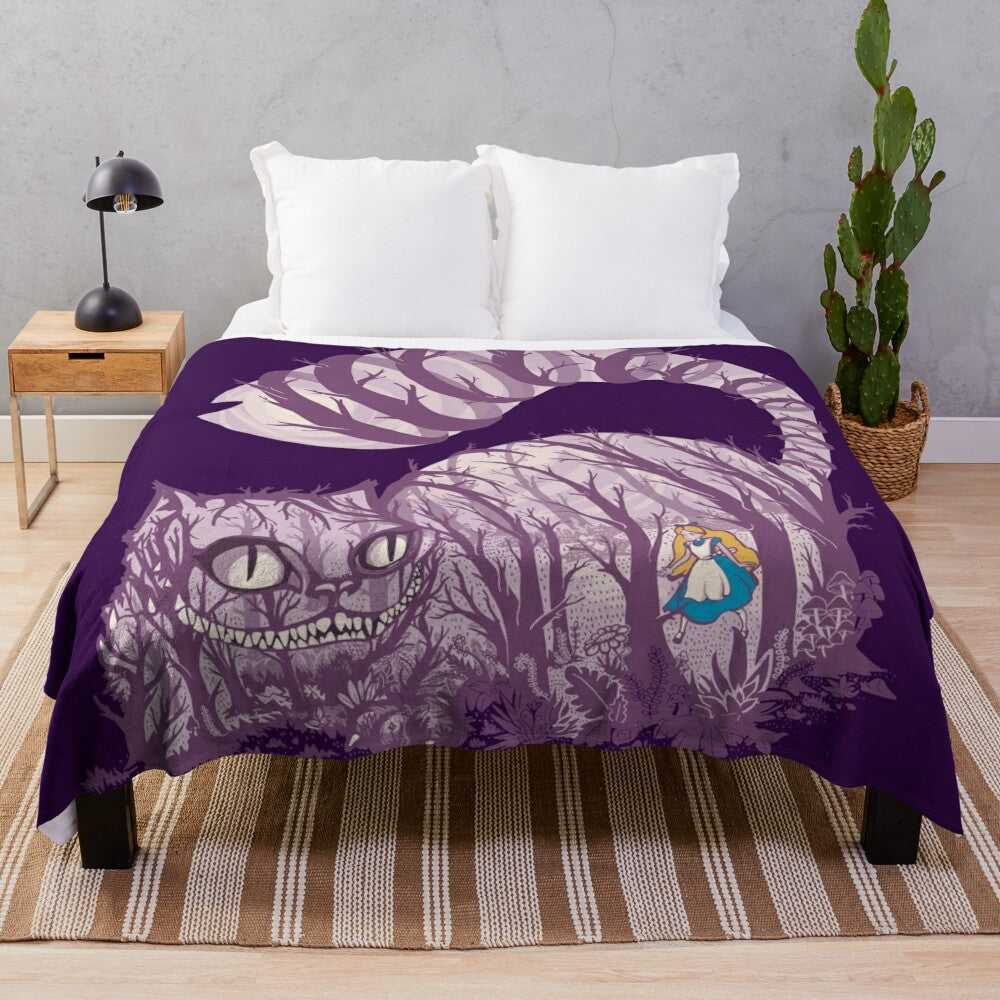 Cheshire Cat Inspired Plush Blanket