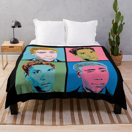 Troy and Abed Warhol-inspired plush blanket featuring the characters from the TV series Community