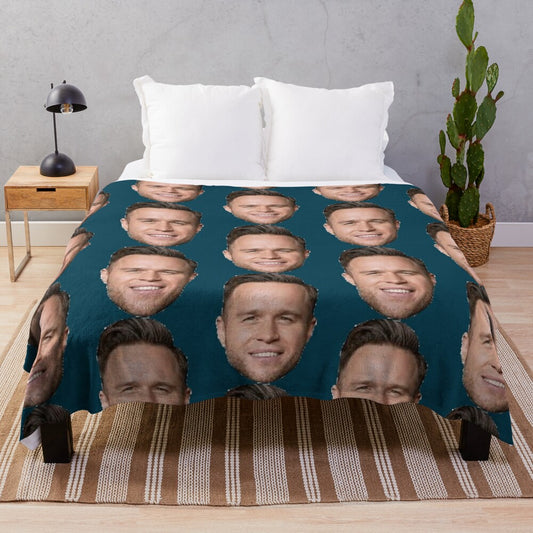 Olly Murs Inspired Plush Blanket with Vintage Graphic Design