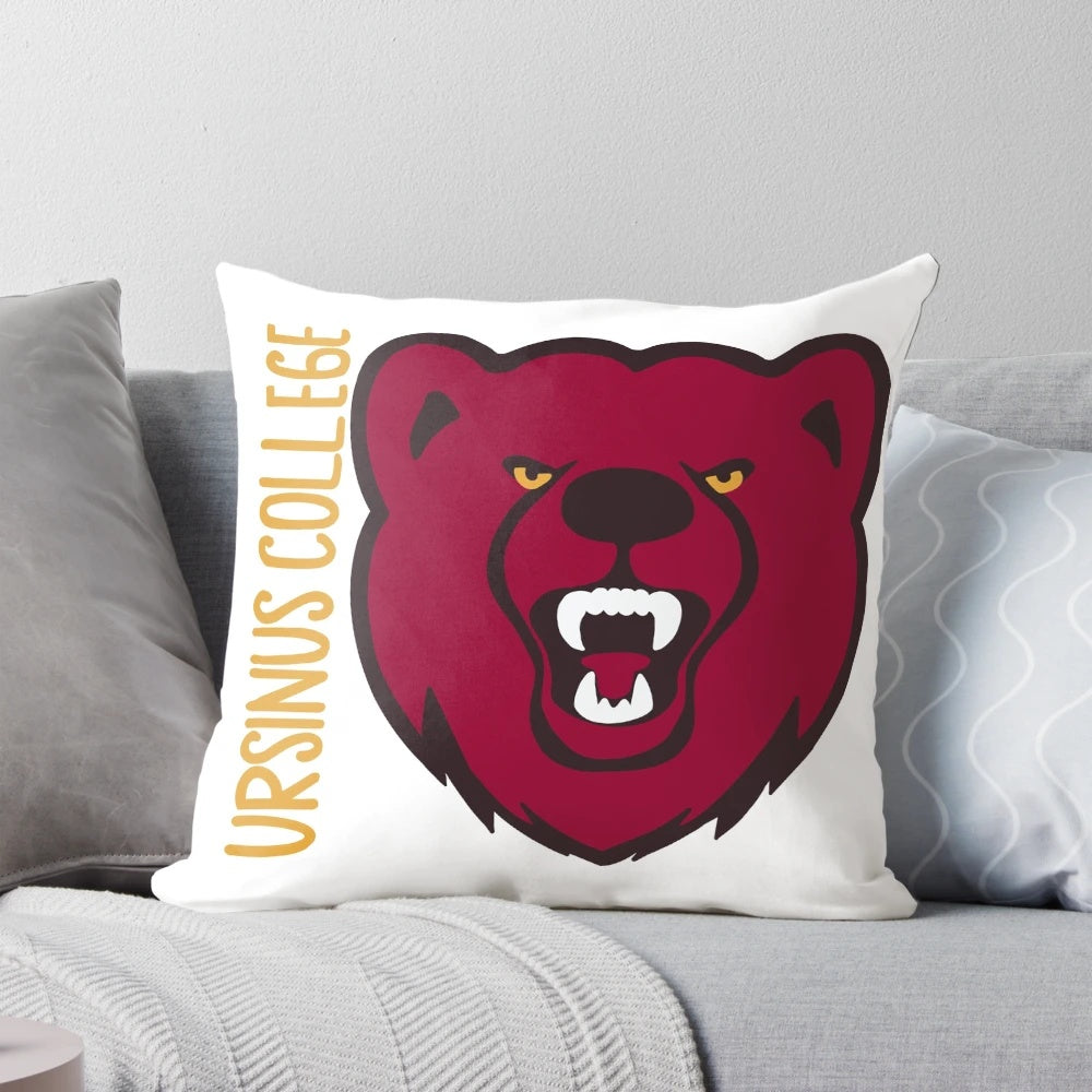Ursinus College Bears Plush Pillow with Red and Yellow Colors
