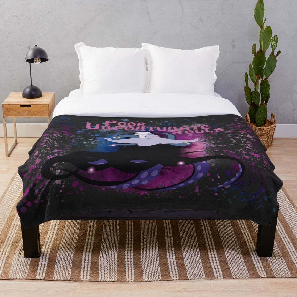 Ursula inspired plush blanket featuring the Poor Unfortunate Souls design from The Little Mermaid
