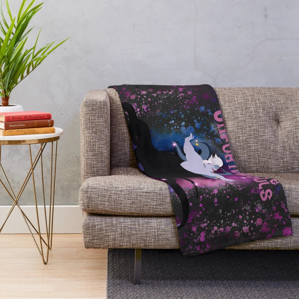 Ursula inspired plush blanket featuring the Poor Unfortunate Souls design from The Little Mermaid