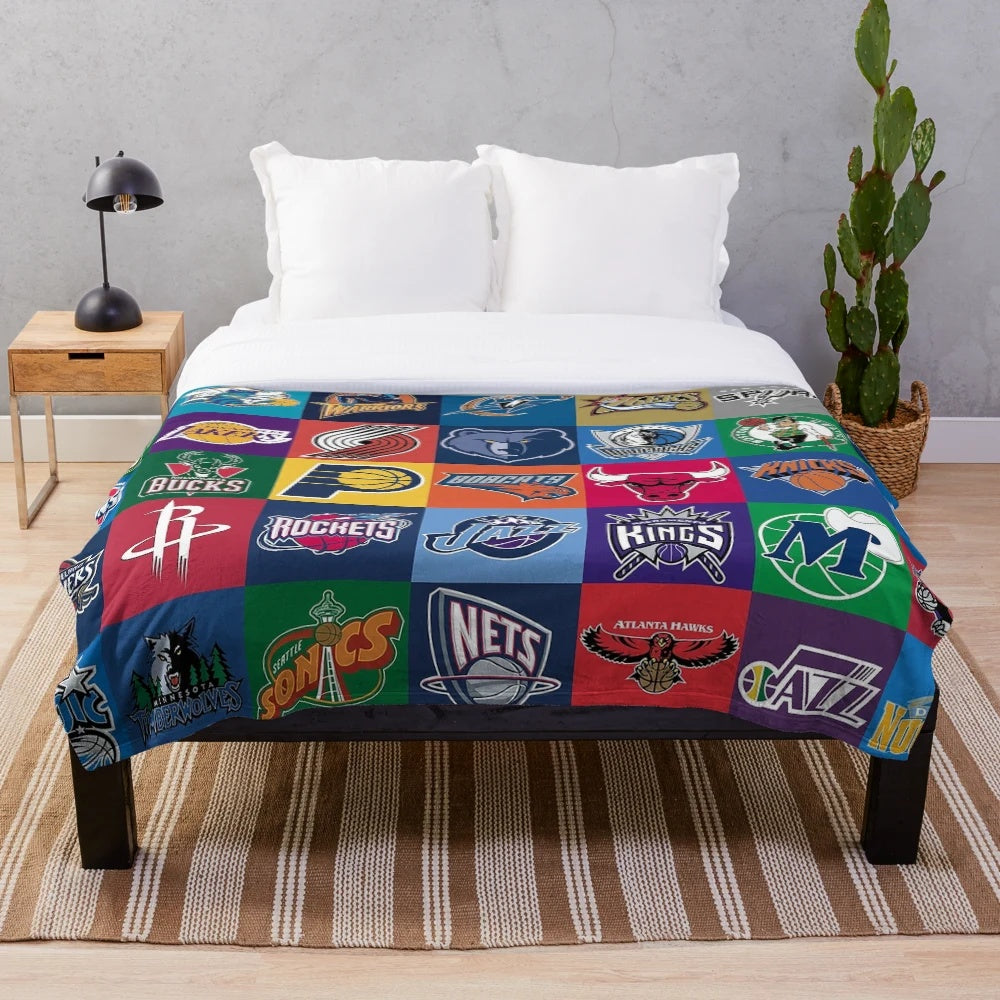 USA-inspired basketball plush blanket