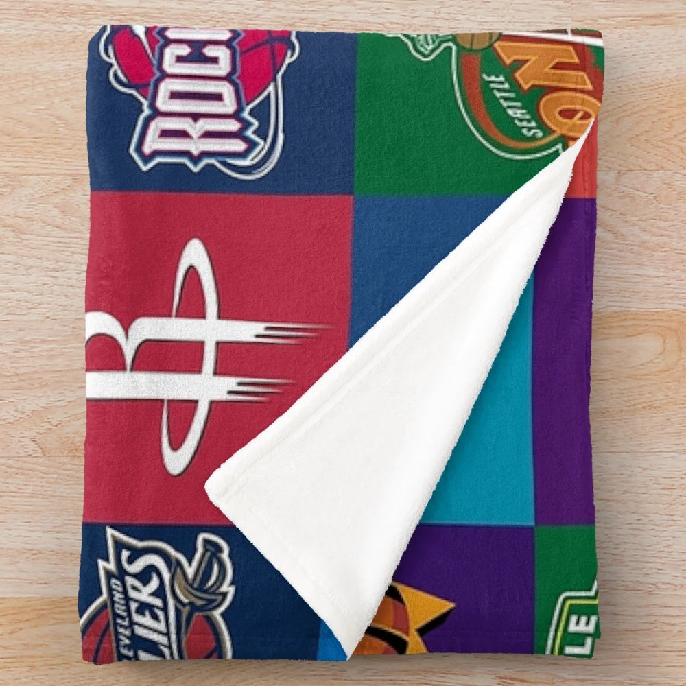 USA-inspired basketball plush blanket