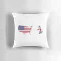 USA and UK Flags on a Plush Long Distance Love Pillow