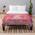 Utena-inspired plush blanket with watercolor shadow girls design