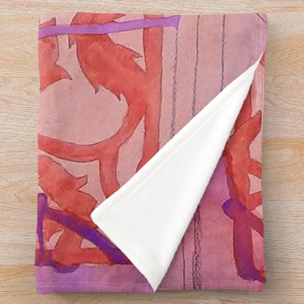 Utena-inspired plush blanket with watercolor shadow girls design