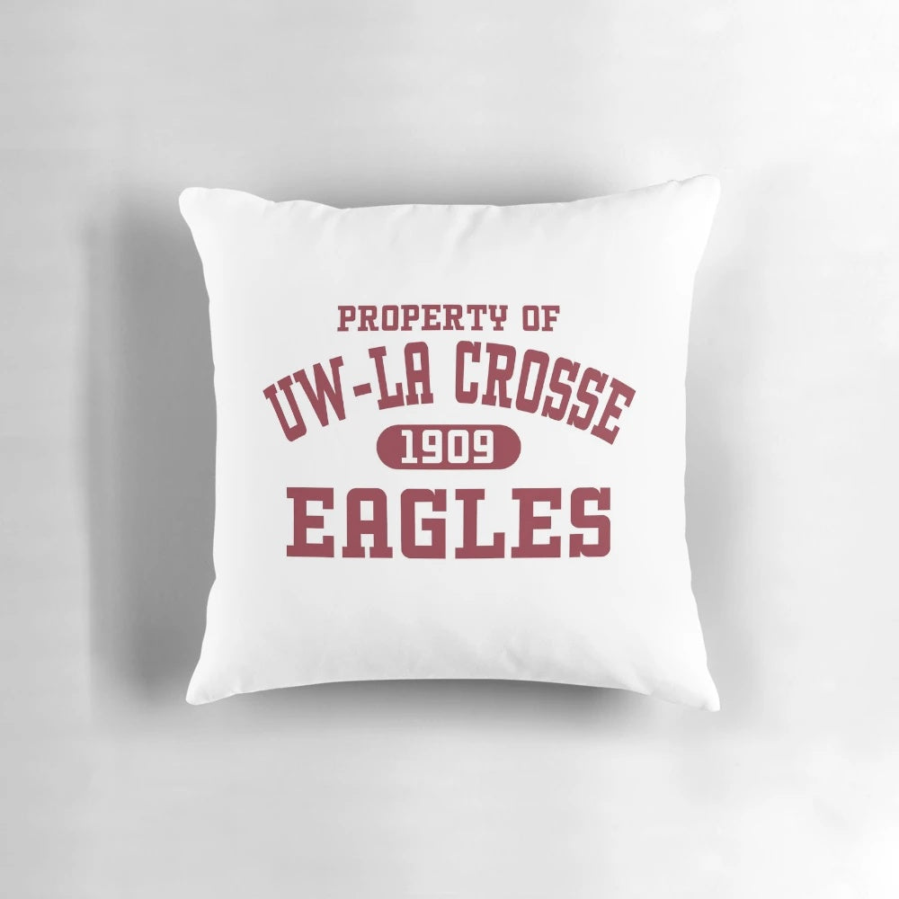 UWL Eagles Property Pillow with University of Wisconsin La Crosse Logo