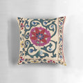 Uzbekistan floral embroidery suzani joynamoz pillow with vibrant colors and intricate patterns