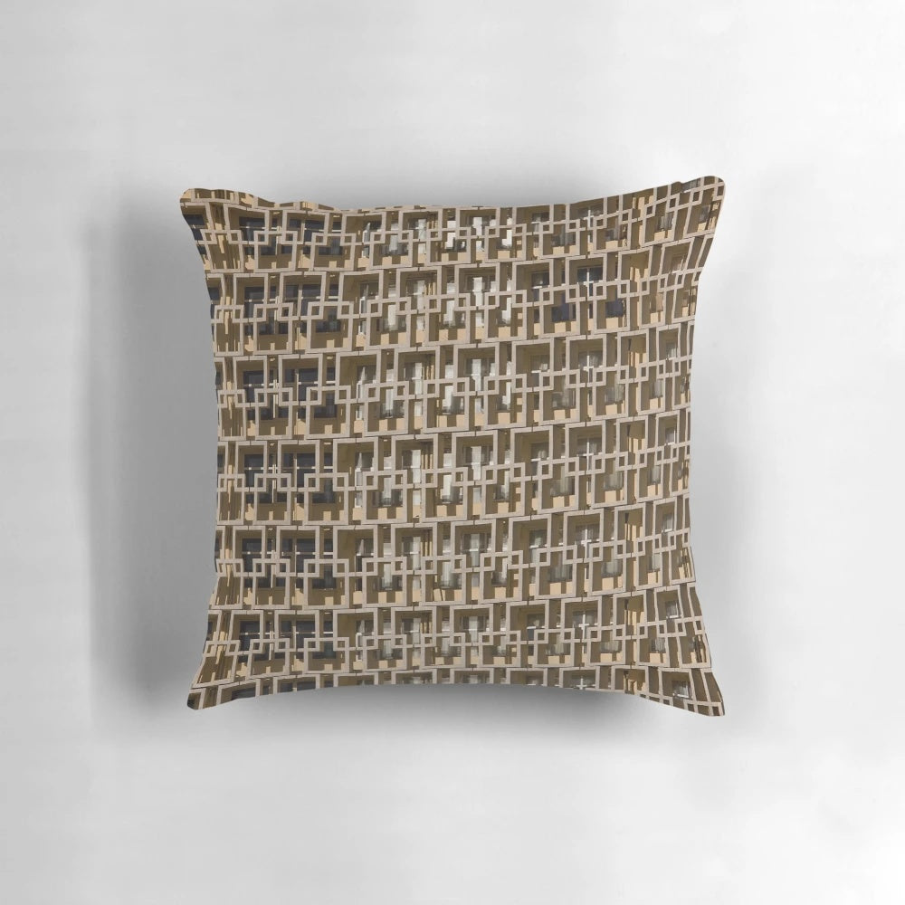 Uzbekistan Hotel Silk Road Pillow featuring a detailed design inspired by the Uzbekistan region and the historic Silk Road