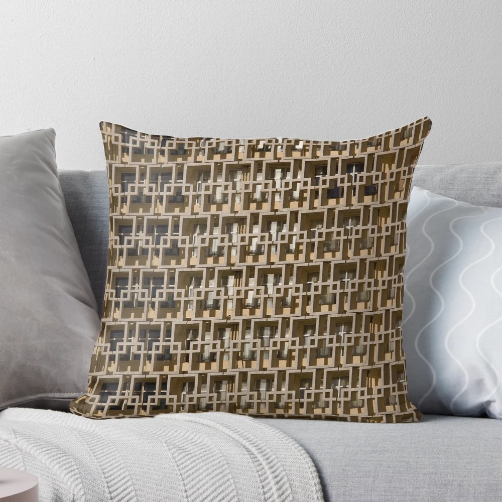 Uzbekistan Hotel Silk Road Pillow featuring a detailed design inspired by the Uzbekistan region and the historic Silk Road