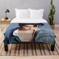 Taehyung-inspired plush blanket featuring the BTS member's image and name