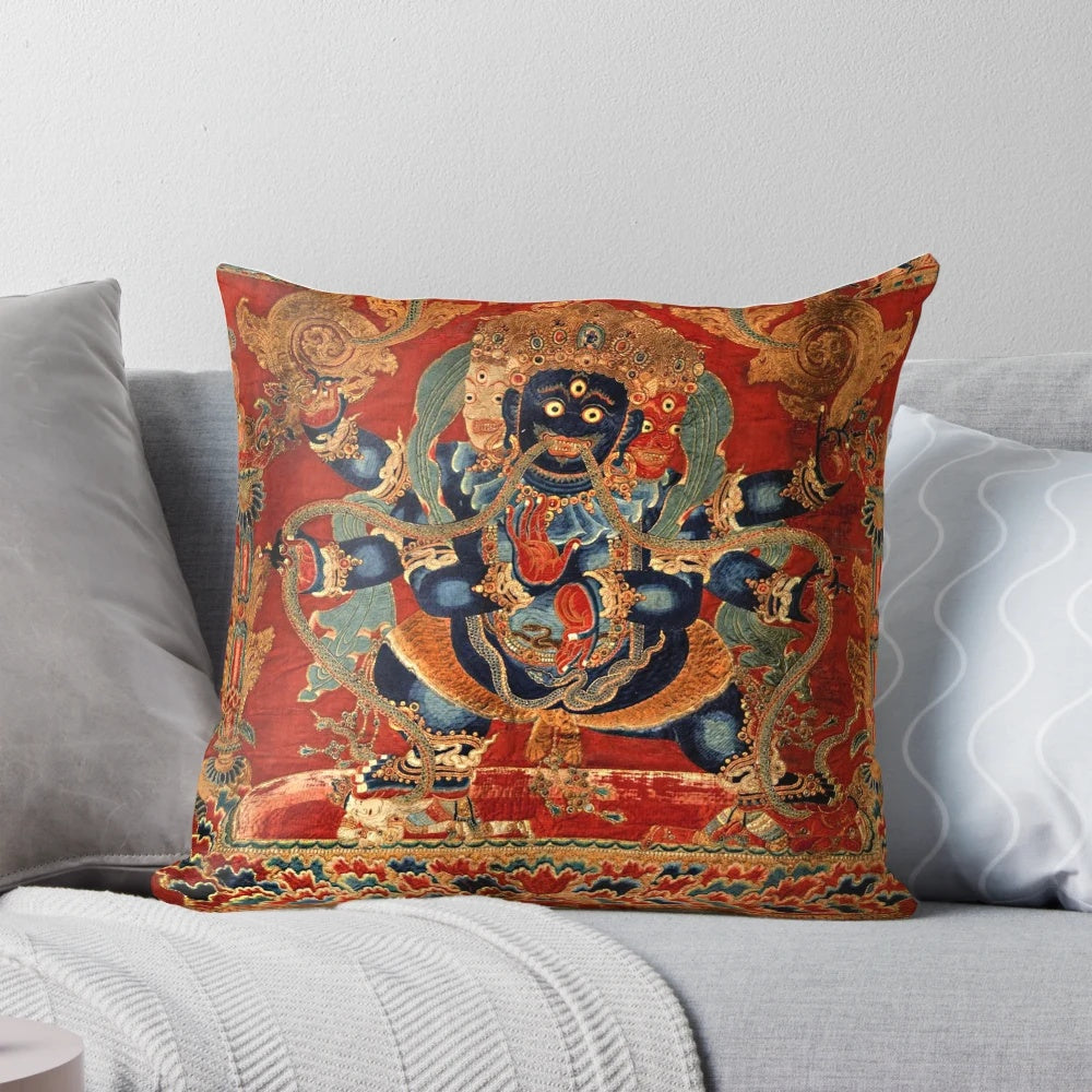 Vajrapani Bodhisattva Buddhist Deity Mahachakra Mandala Pillow