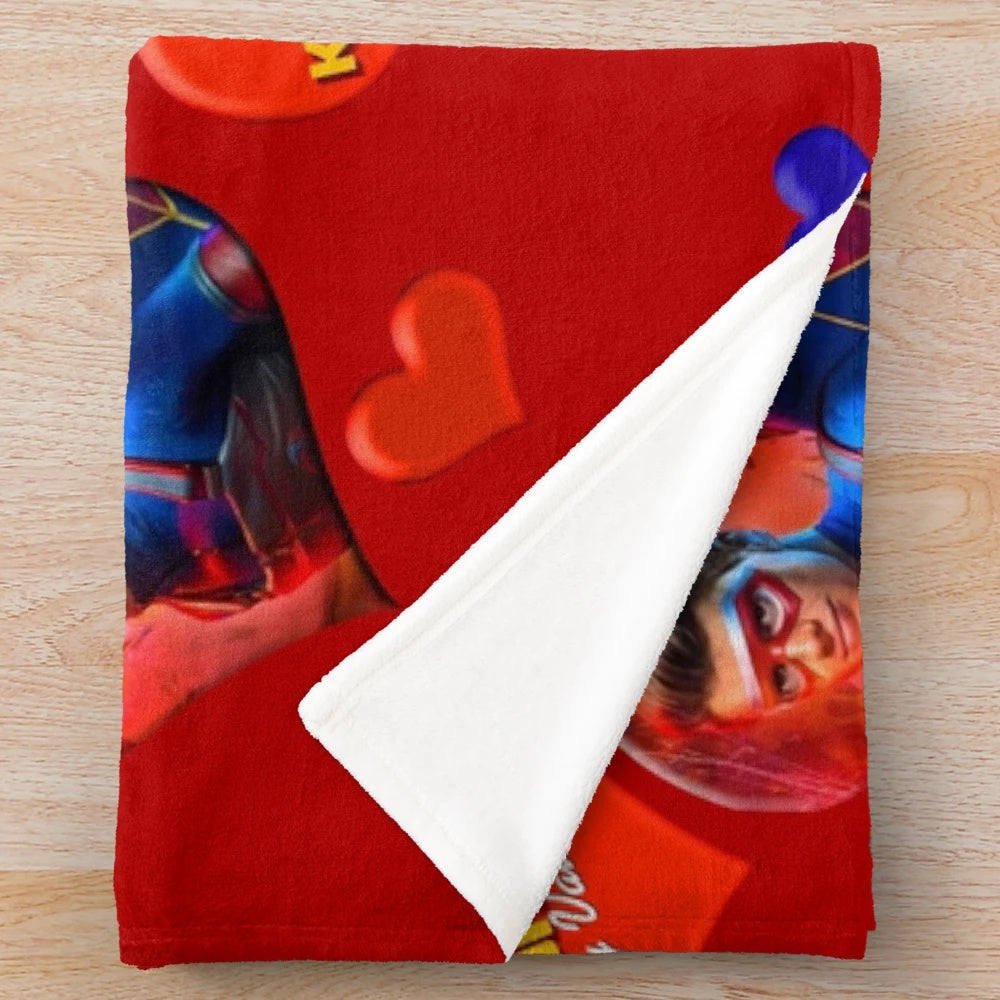 Valentines graphic plush blanket featuring Henry Danger and Kid Danger characters