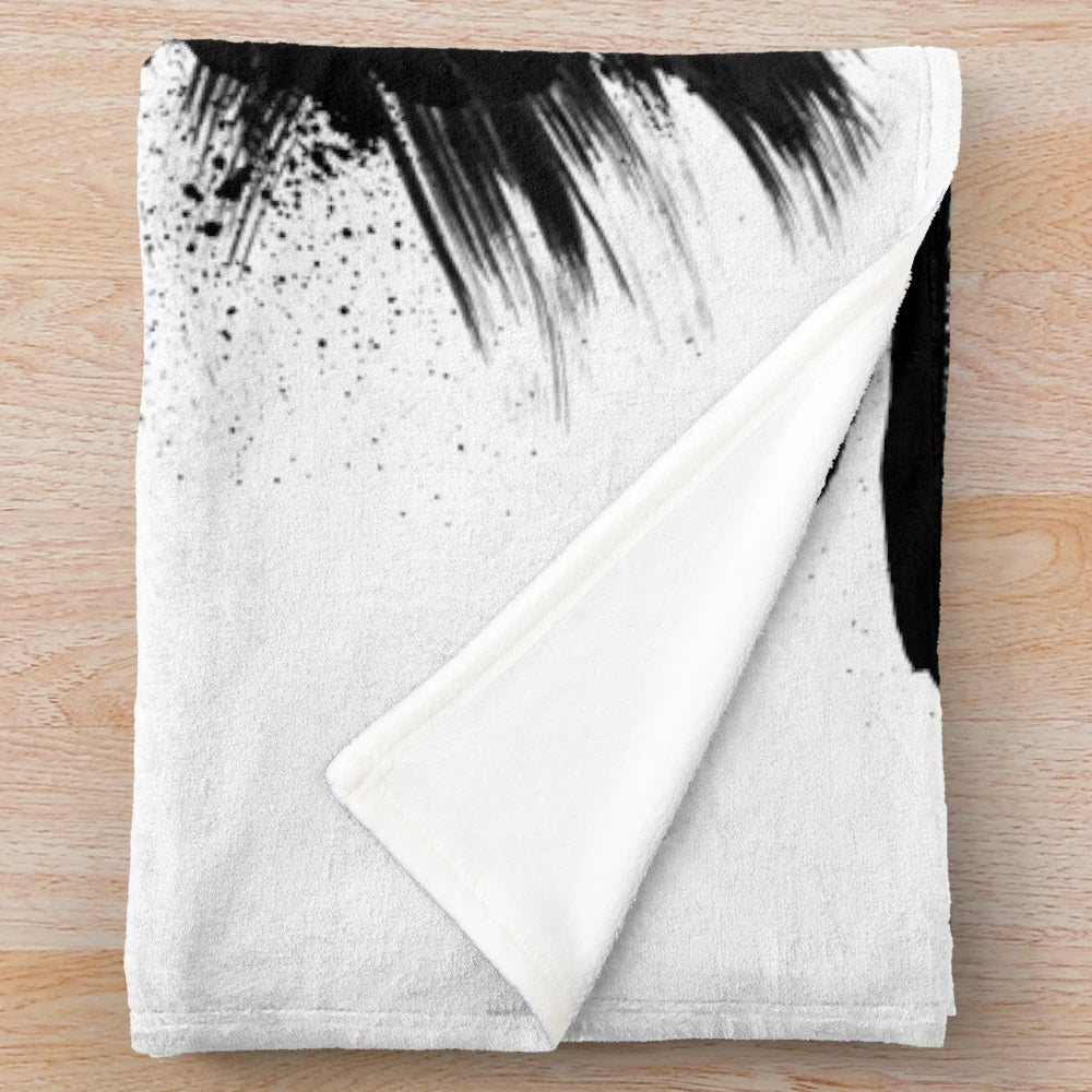 Valkyrie-inspired plush blanket featuring a crow and raven design with a Norse typography quote