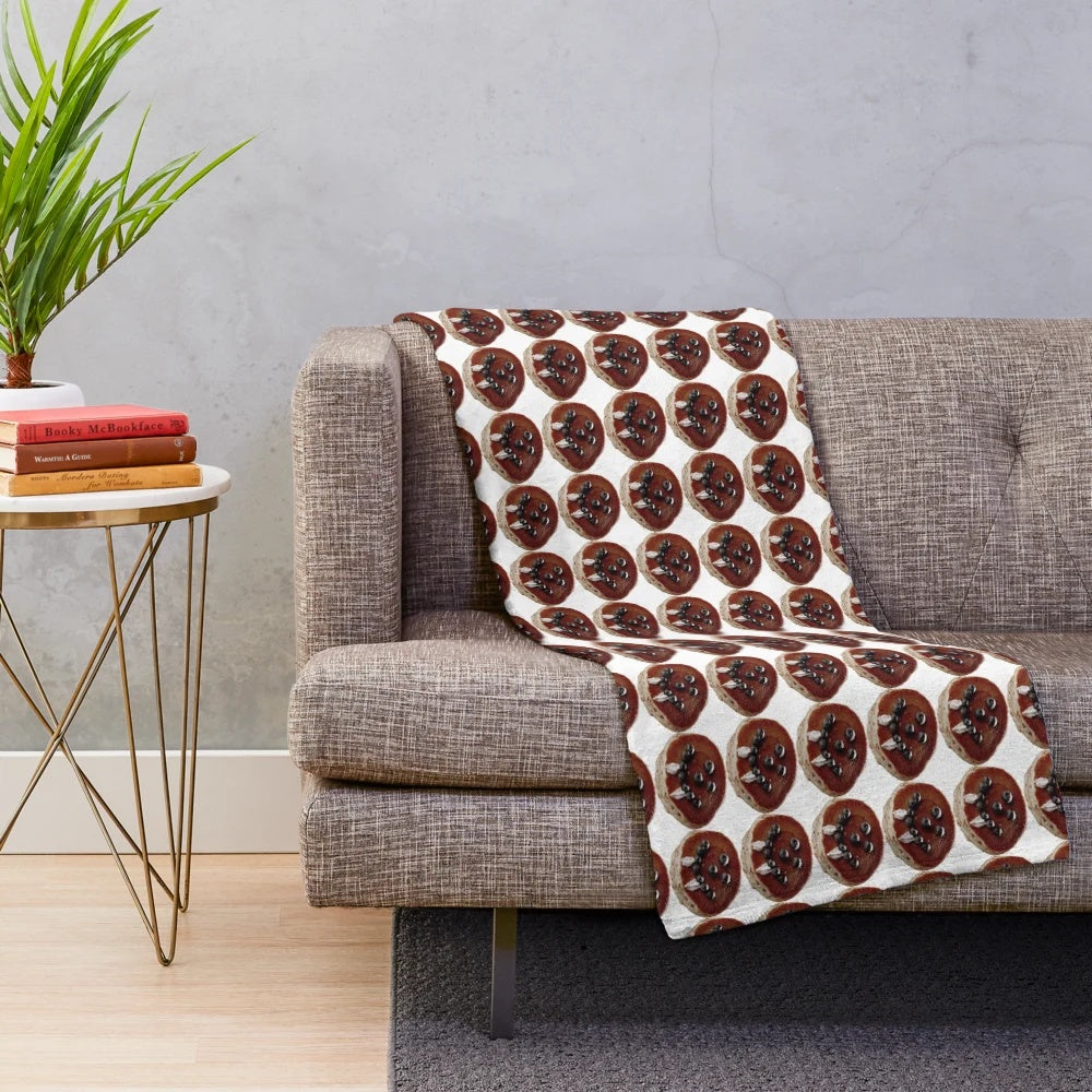Vampire Diaries inspired plush blanket featuring Damon Salvatore, Stefan Salvatore, and other characters from the TV series.