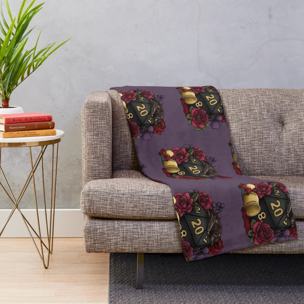 Vampire D20 Tabletop RPG Gaming Dice Plush Blanket