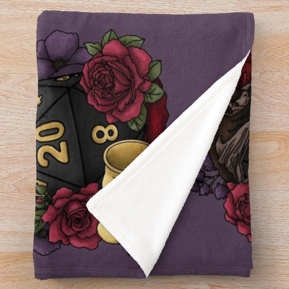 Vampire D20 Tabletop RPG Gaming Dice Plush Blanket