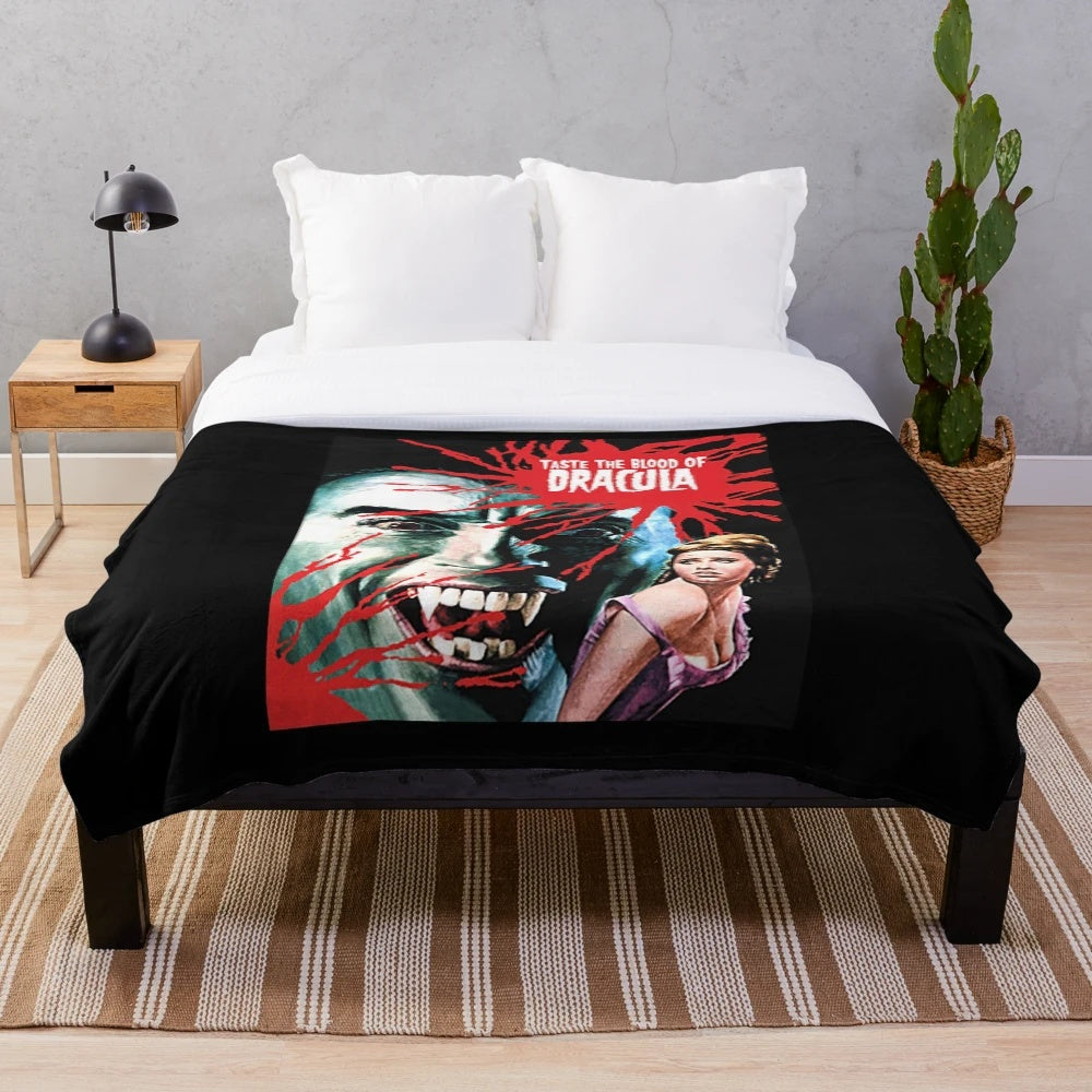 Vampire Dracula Horror Plush Blanket for 80s Horror Movie Fans