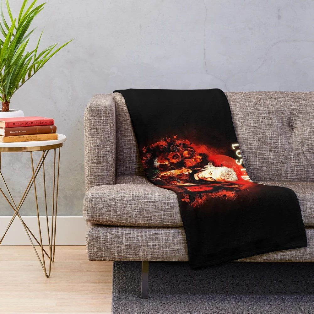 Plush blanket featuring The Lost Boys movie imagery and characters