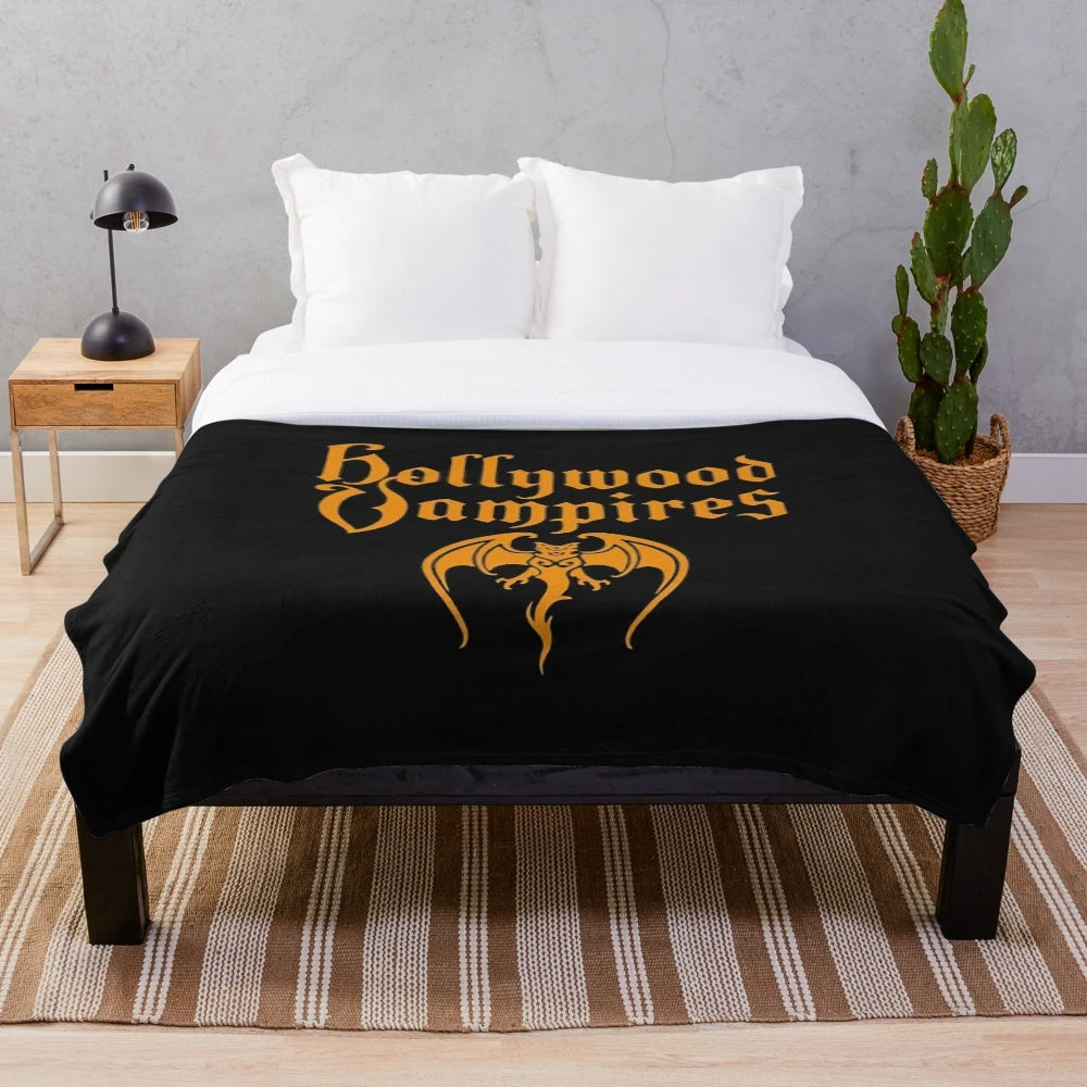 Vampire-Inspired Plush Blanket with Hollywood Vampires Inspired Design