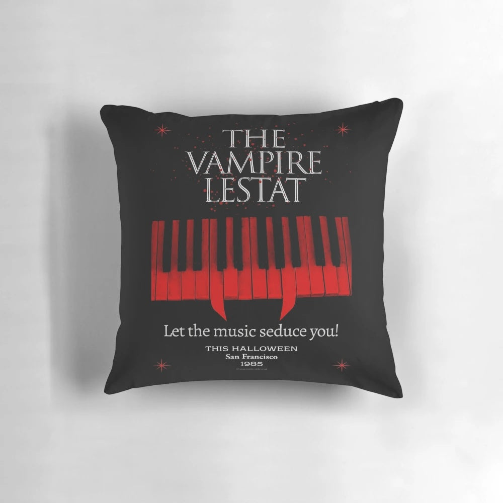 Vampire Lestat concert poster 9 pillow featuring the iconic character from The Vampire Chronicles by Anne Rice