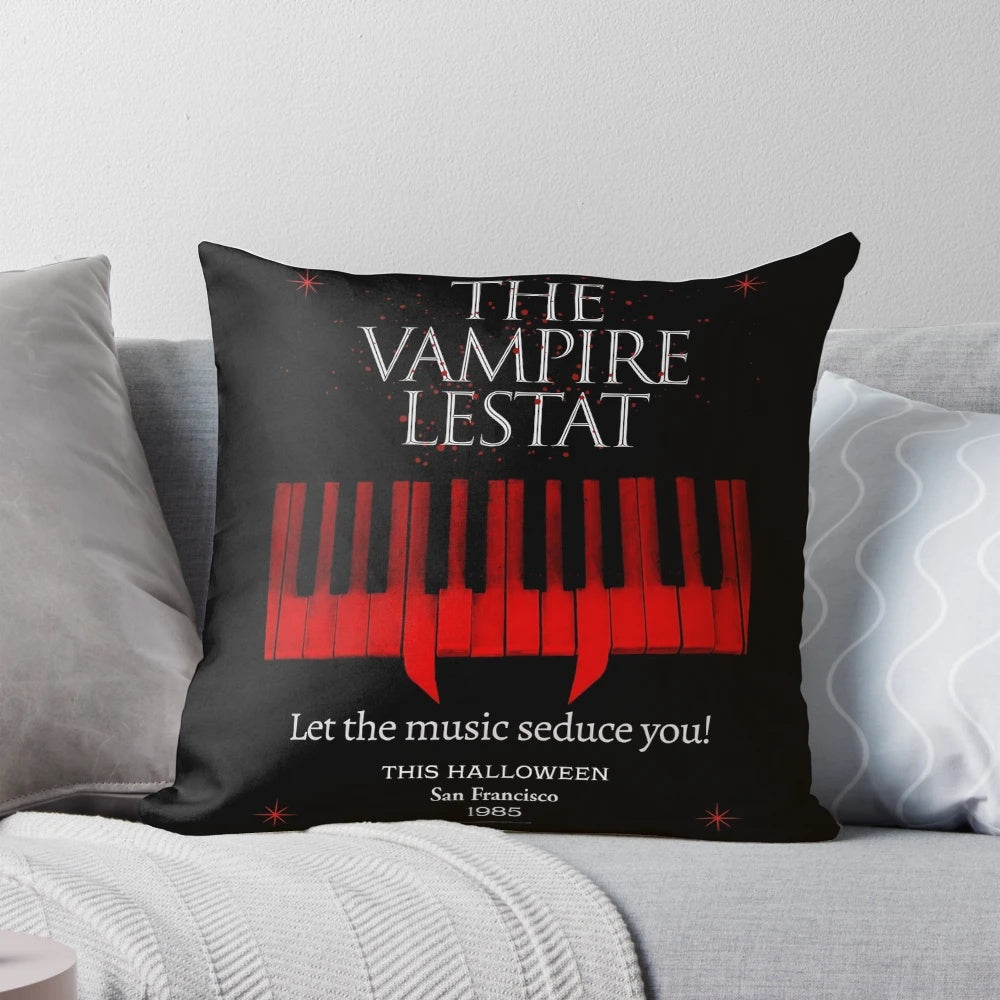 Vampire Lestat concert poster 9 pillow featuring the iconic character from The Vampire Chronicles by Anne Rice